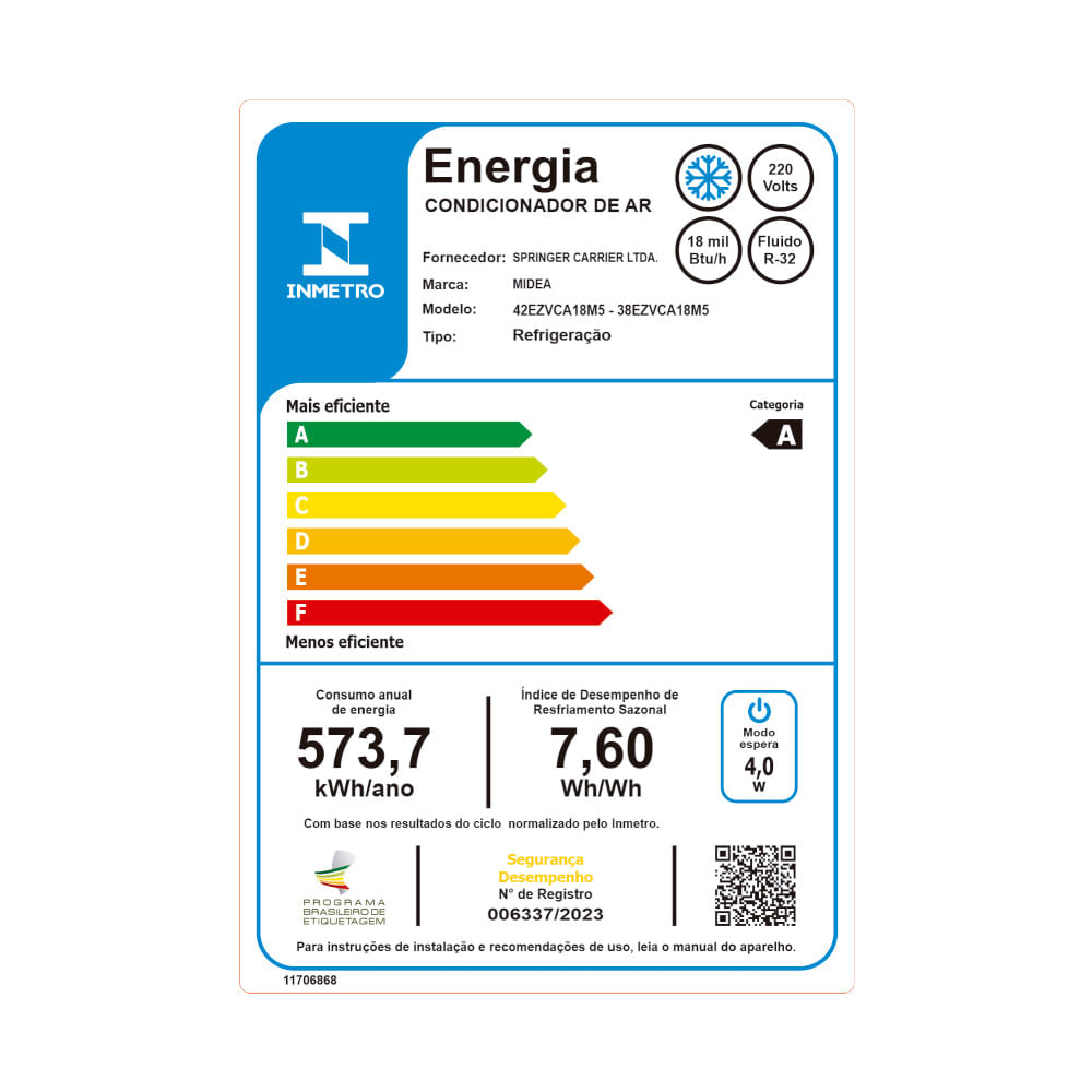 Encontraproduto.com.br - Ar Condicionado Split Hi Wall Inverter Midea AI Ecomaster 18.000 Btus Frio 220v R-32