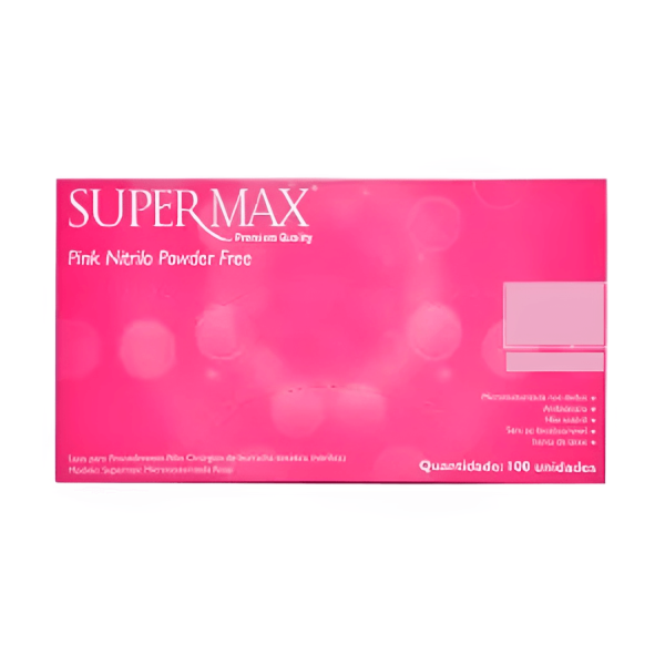 Luva nitrílica pink Tam XP L 011710 V 01/12/27   Supermax