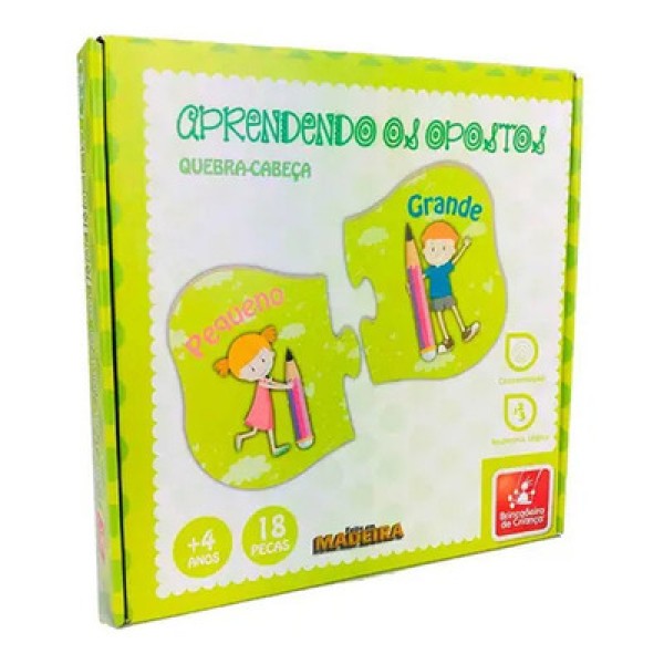 Jogo Educativo Aprendendo Os Opostos 18 Pecas +4 Anos