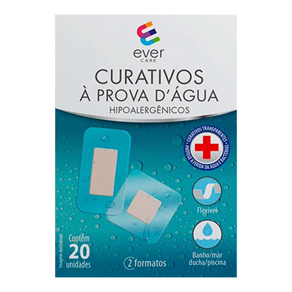 Encontraproduto.com.br - Curativos À Prova DÁgua Ever Care 20 Unidades
