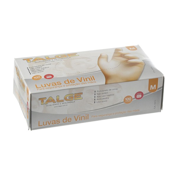Encontraproduto.com.br - Talge Luva Vinil Sem Talco M C/100 Unid.S