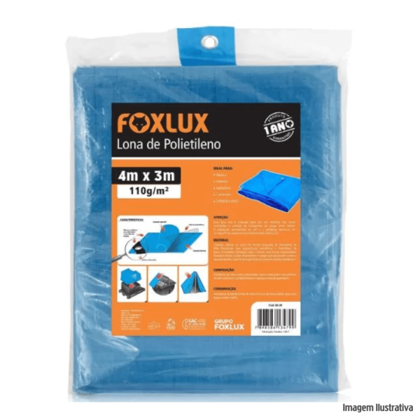 Encontraproduto.com.br - Lona De Polietileno Azul 4x3m Foxlux