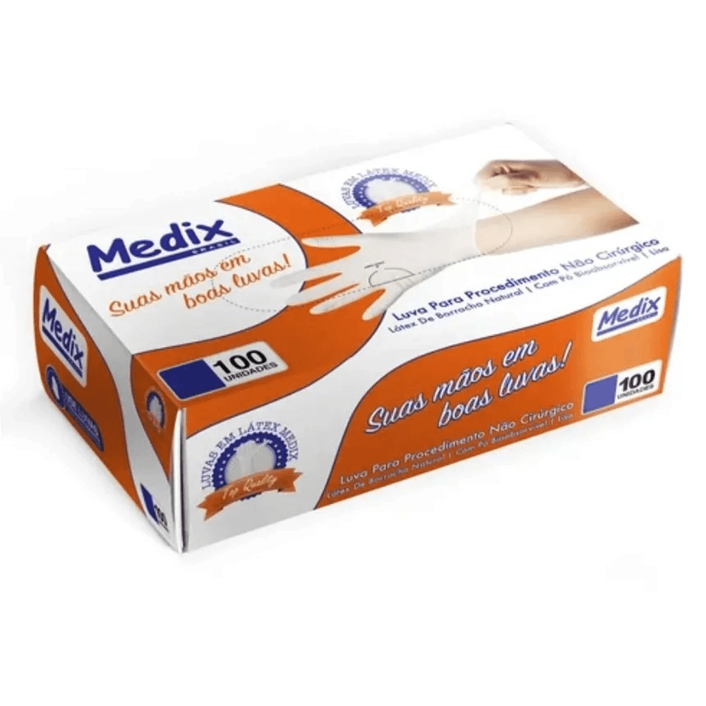 Encontraproduto.com.br - Luva de procedimento latéx top quality 100 unid Tam G L SRI226/23 V 06/28  Medix