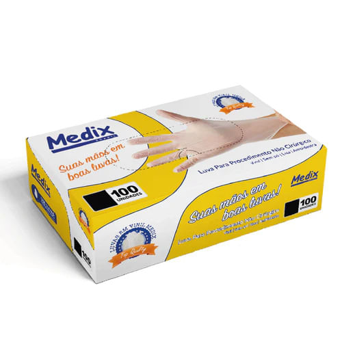 Encontraproduto.com.br - Luva Procedimento P Vinil sem Talco - Caixa com 100 unidades