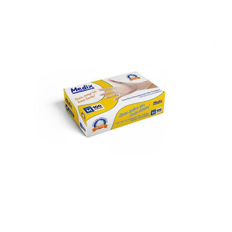 Encontraproduto.com.br - Luva Vinil sem Pó M CA 44562 com 100 unidades Medix