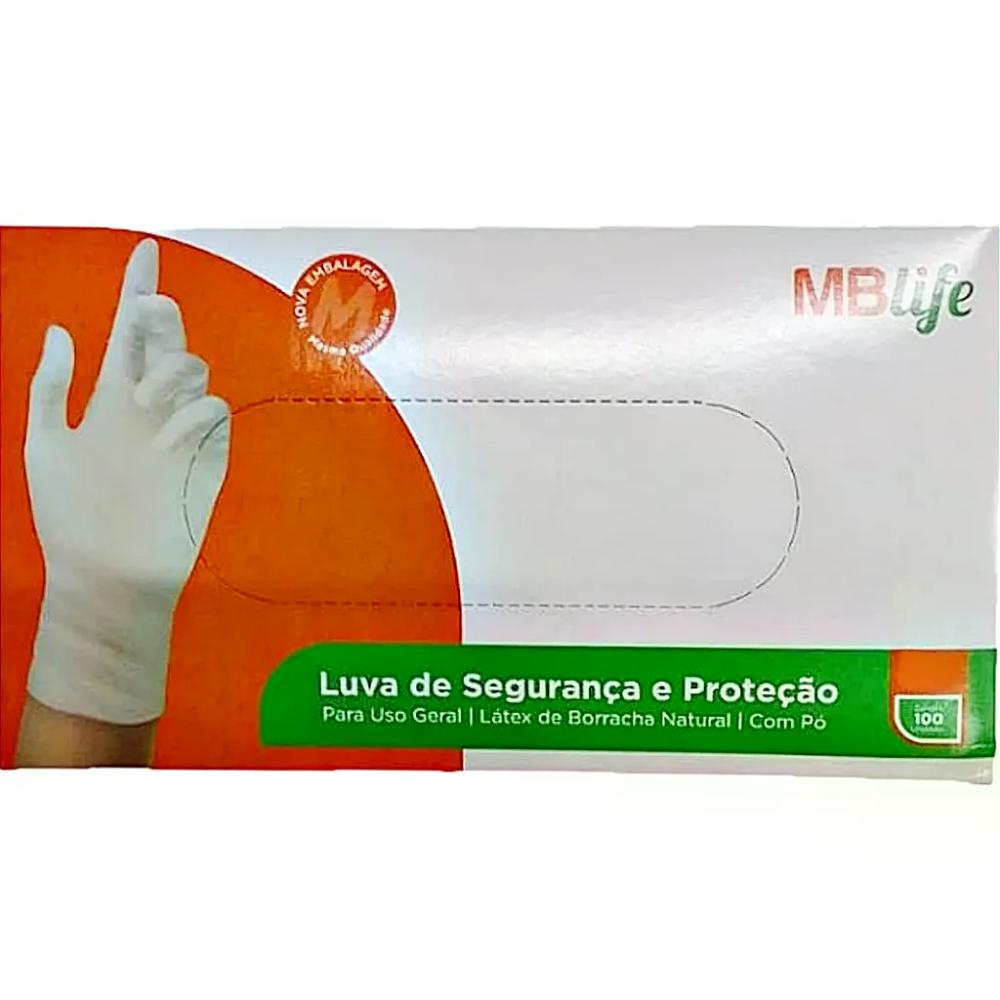 Encontraproduto.com.br - Luva de Látex Descartável Com Pó cor Natural Ambidestra M Cx/100. Para uso geral. CA: 41486