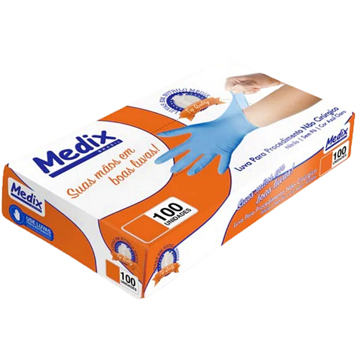 Encontraproduto.com.br - Luva Nitrilica Sem Pó Medix C/ 100 Unidades