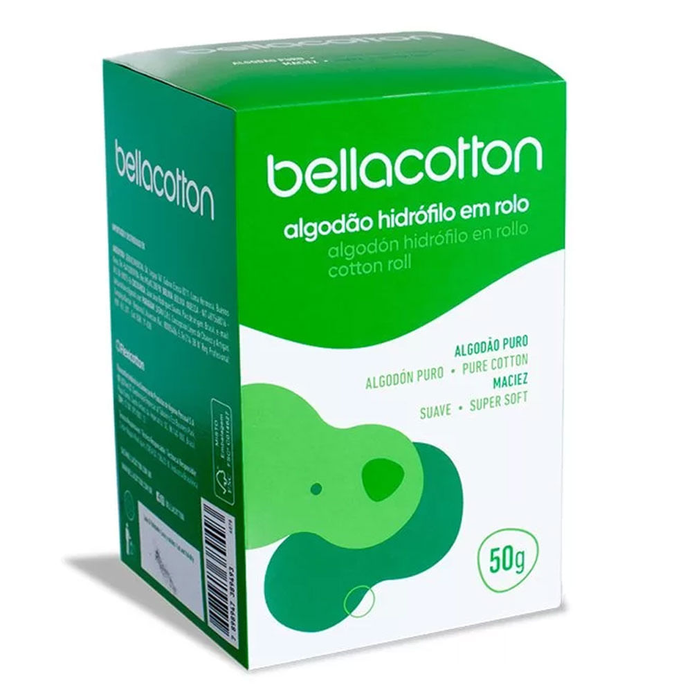 Algodão Hidrófilo Bellacotton Flexicotton em Rolo Caixa 50g