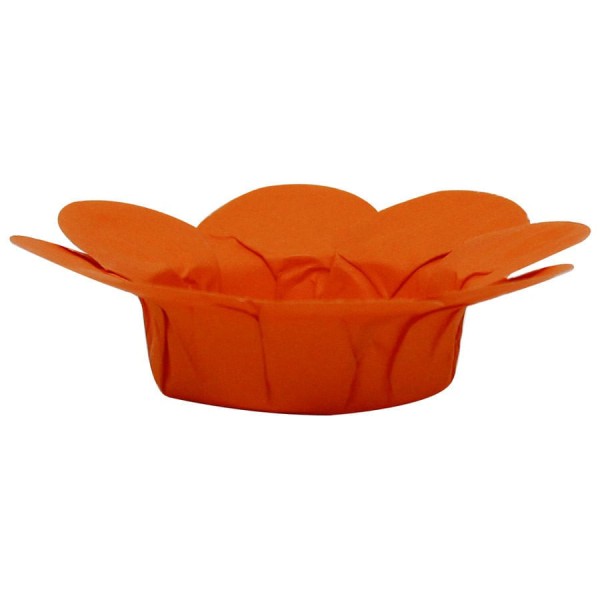 Encontraproduto.com.br - Forminha para Doce Florzinha Lisa Laranja com 50 un RO ARTESANATO