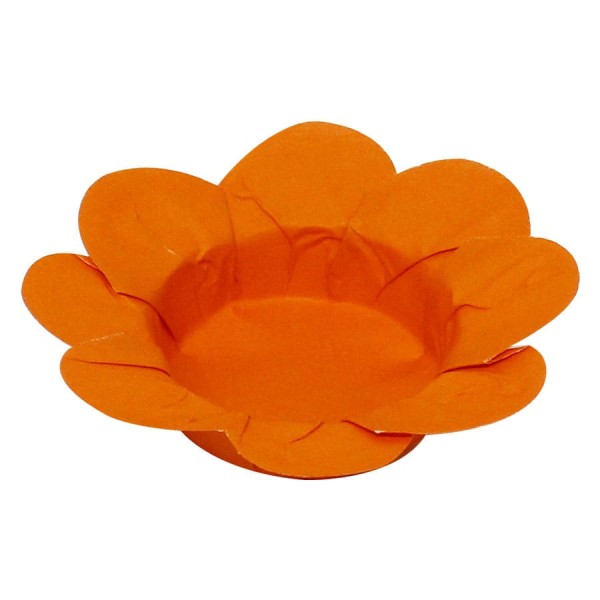 Encontraproduto.com.br - Forminha para Doce Florzinha Lisa Laranja com 50 un RO ARTESANATO