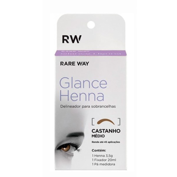 Encontraproduto.com.br - Henna Para Sobrancelha Rare Way Castanho Médio