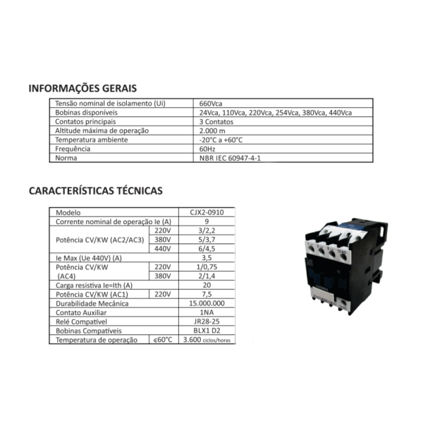 Encontraproduto.com.br - Contator 3P 9A 1NA 220V 0910 - LUKMA