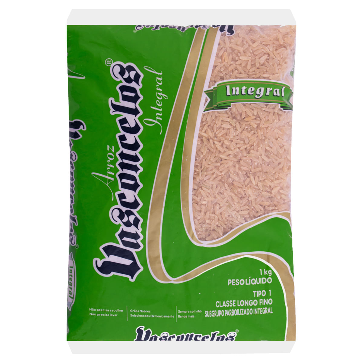 Encontraproduto.com.br - Arroz Vasconcelos Tipo 1 Integral Pacote com 1kg