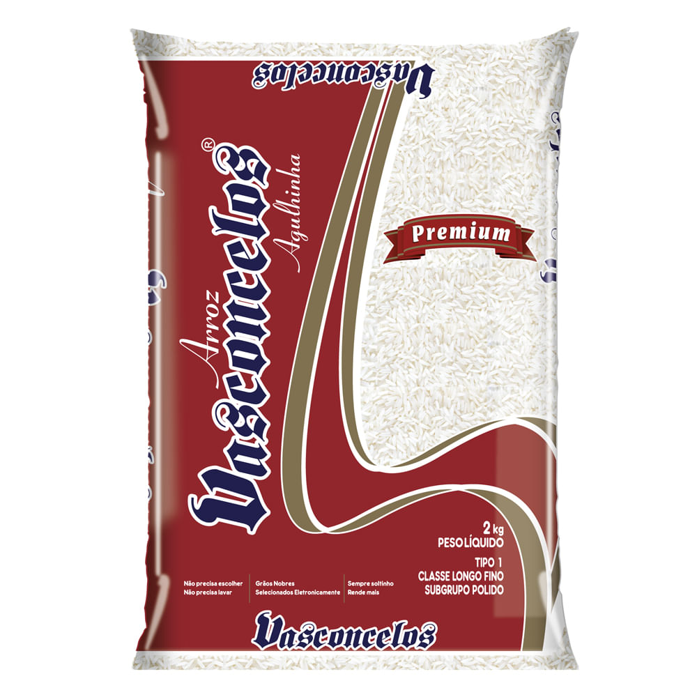 Encontraproduto.com.br - Arroz Vasconcelos Agulhinha - Tipo 1 Pacote com 2kg
