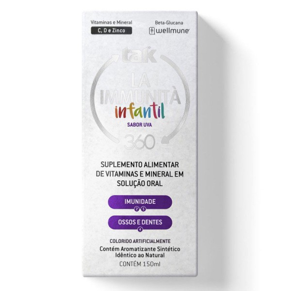 Encontraproduto.com.br - Tak 360 La Immunità Infantil Solução Oral Sabor Uva 150ml