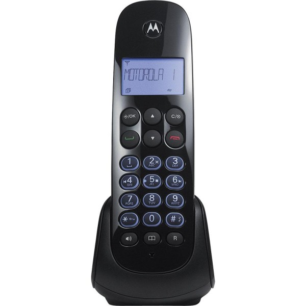 Encontraproduto.com.br - Telefone sem Fio com Identificador Viva Voz e Secretária Dect 6.0 Motorola MOTO750SE Preto
