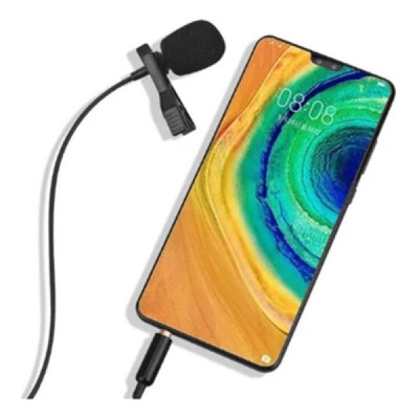 Microfone de Lapela  Entrada P2 para Celular Minimalista