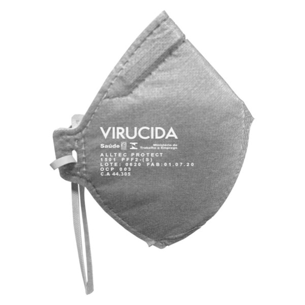 Encontraproduto.com.br - Máscara De Proteção Pff2 Alltec Virucida Sem Filtro Cinza 1 Unidades