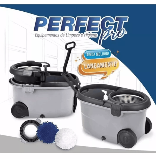 Encontraproduto.com.br - Balde Perfect Mop Move 360 C/ Rodas