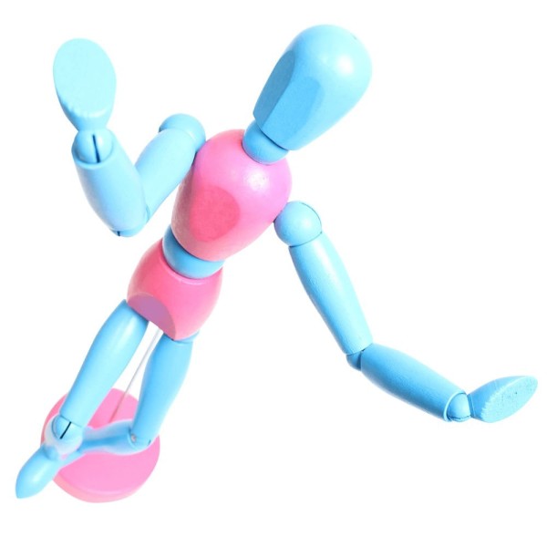 Encontraproduto.com.br - Manequim Articulado 30cm Color Azul E Rosa