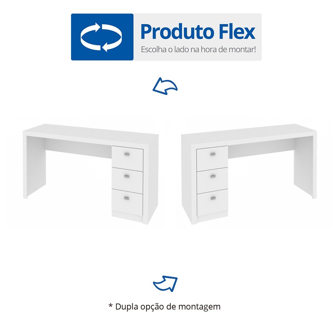 Encontraproduto.com.br - Mesa para Computador 3 Gavetas ME4102 Tecno Mobili