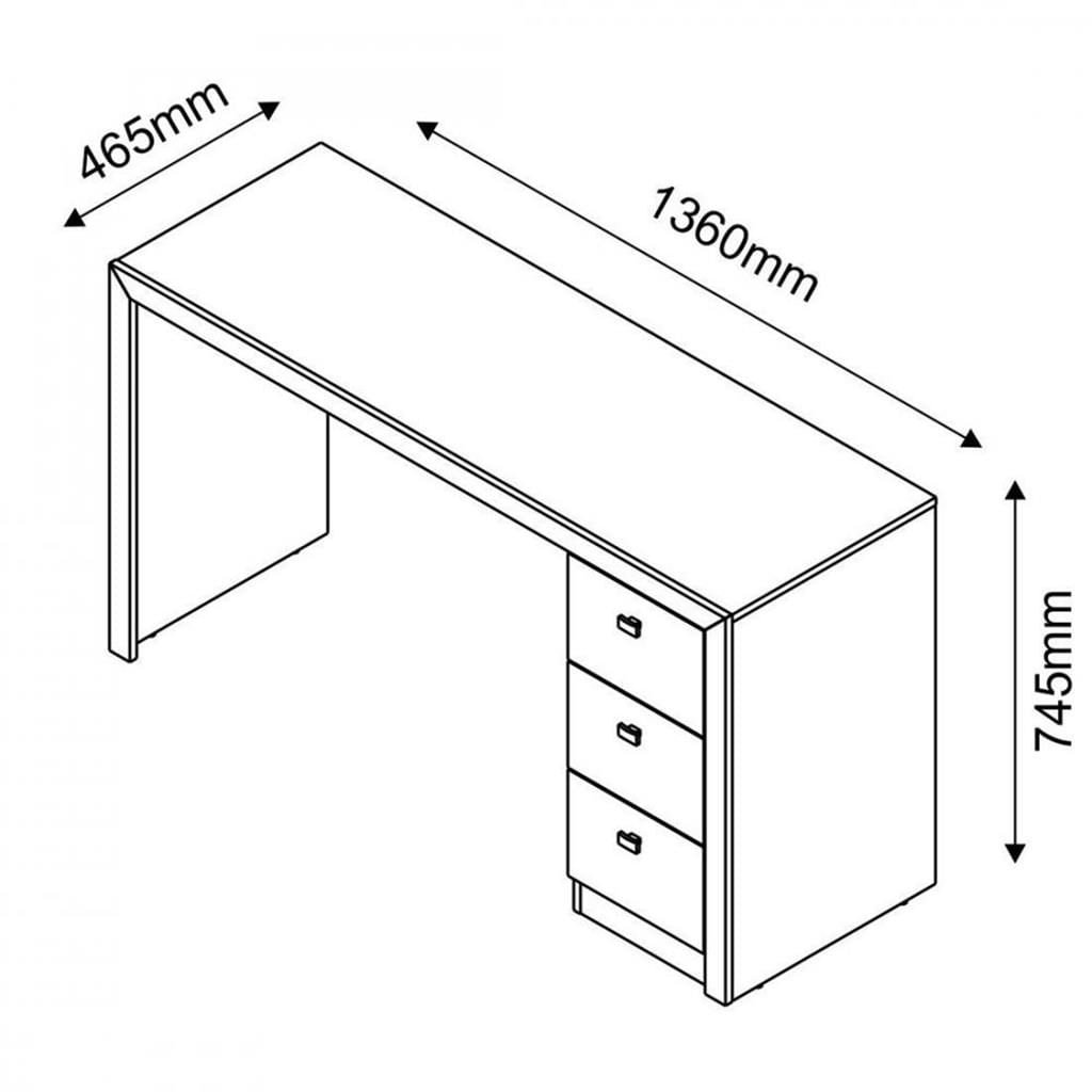 Encontraproduto.com.br - Mesa para Computador 3 Gavetas ME4102 Tecno Mobili