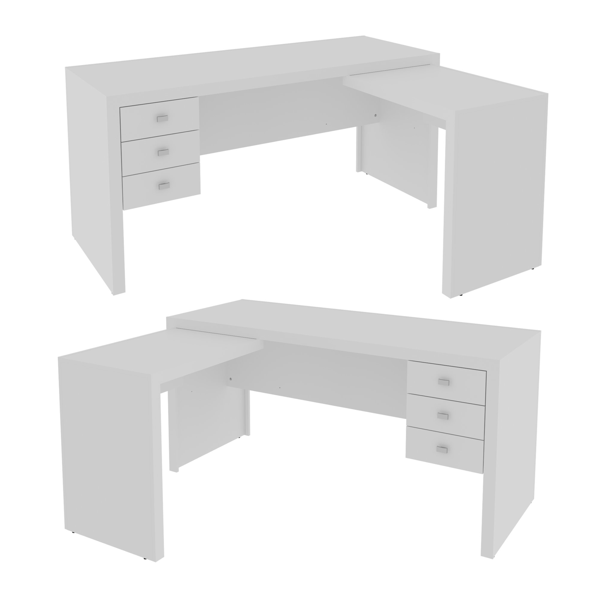 Encontraproduto.com.br - Mesa para Computador 3 Gavetas ME4106 Tecno mobili