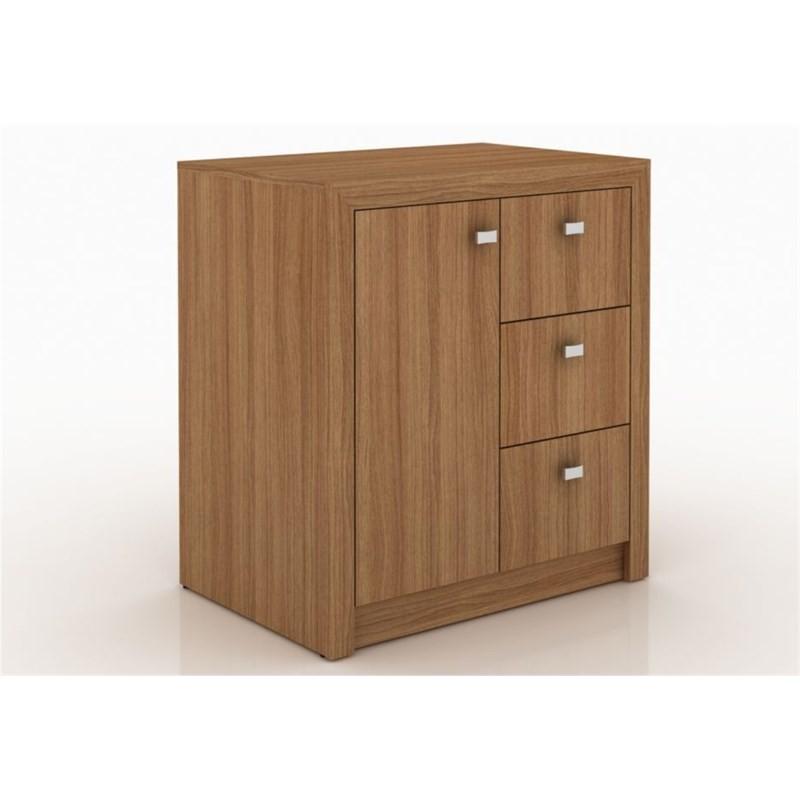 Encontraproduto.com.br - Armário 03 Gavetas e 01 Porta para Home Office ME4111 Amendoa - Tecno Mobili
