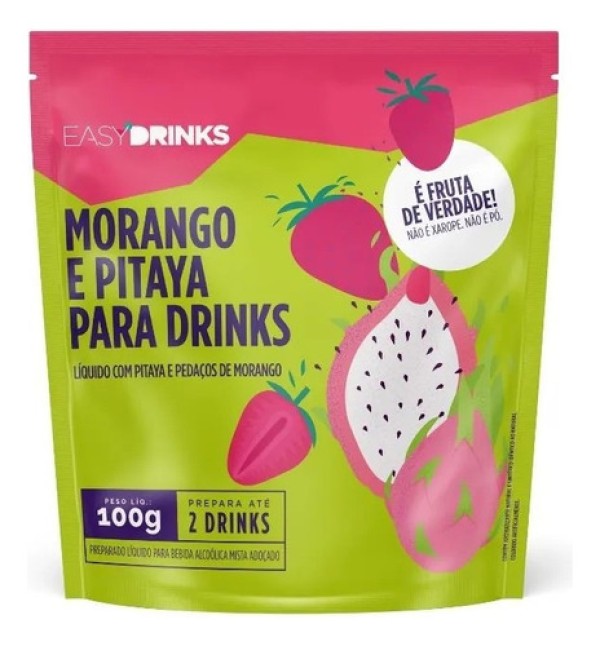 Sachê Com Frutas Morango + Pitaya Easy Drinks 100G