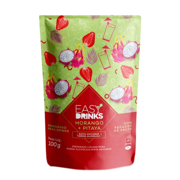 Encontraproduto.com.br - Sachê Com Frutas Morango + Pitaya Easy Drinks 100G