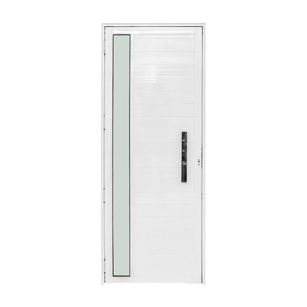 Porta De Alumínio Lambril Visor Branca Direita - 210x100