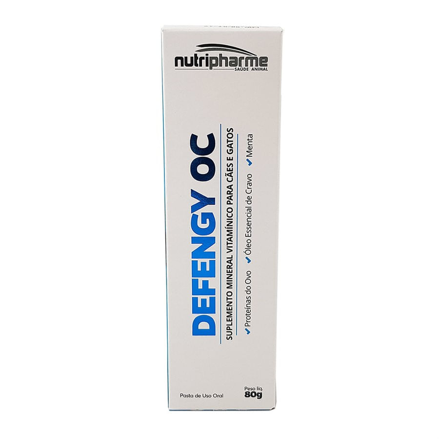 Encontraproduto.com.br - Defengy OC 80g Pasta Remove Tártaro Cães e Gatos Nutripharme