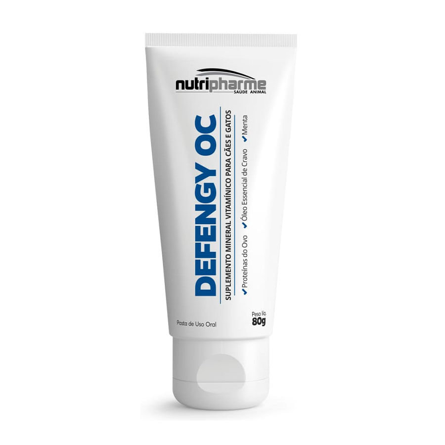 Encontraproduto.com.br - Defengy OC 80g Pasta Remove Tártaro Cães e Gatos Nutripharme