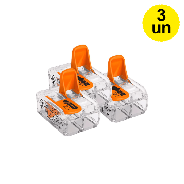 Encontraproduto.com.br - Conector de Emenda Chuveiro 41A 2 Polos Flowpack Wago