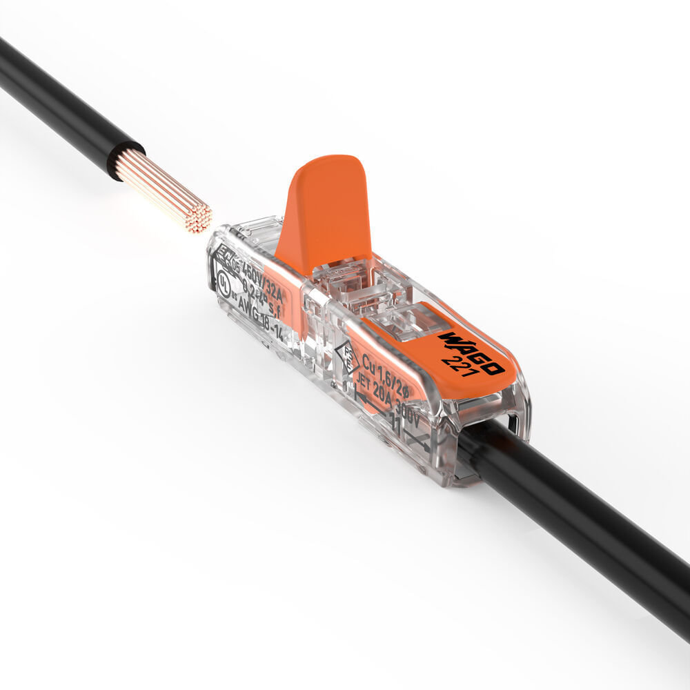 Encontraproduto.com.br - Conector Elétrico Emenda Wago 2 Polos Pacote com 2 Unidades