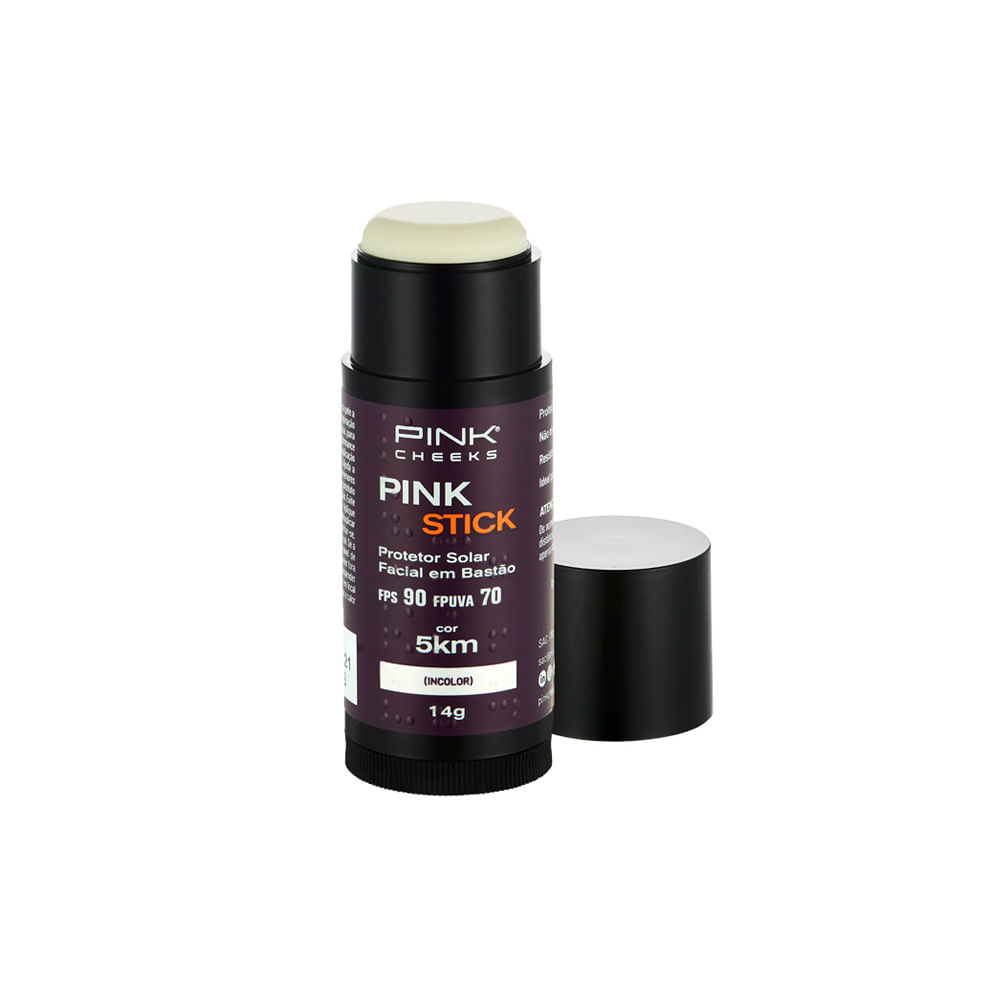 Protetor Solar Facial Pink Cheeks Pink Stick FPS 90 FPUVA 70 Incolor 5Km 14 g