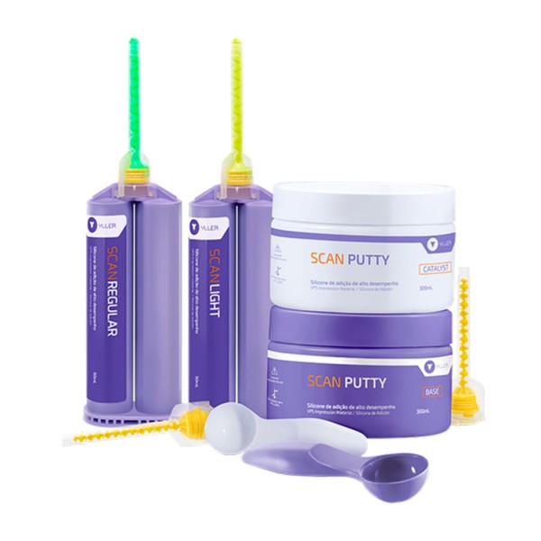 Encontraproduto.com.br - Kit Combo Silicone de Adição Scan Putty e Scan Light e Regular - Yller