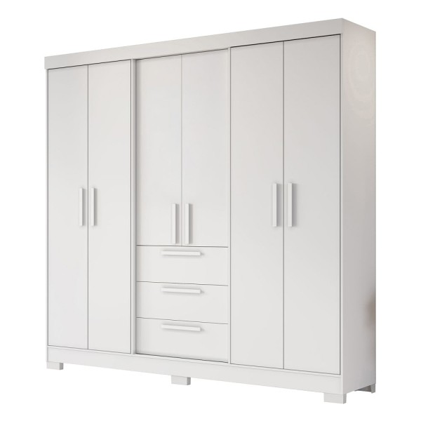 Encontraproduto.com.br - Guarda Roupa Casal com Pés 6 Portas 3 Gavetas NT 6030 Notável Móveis