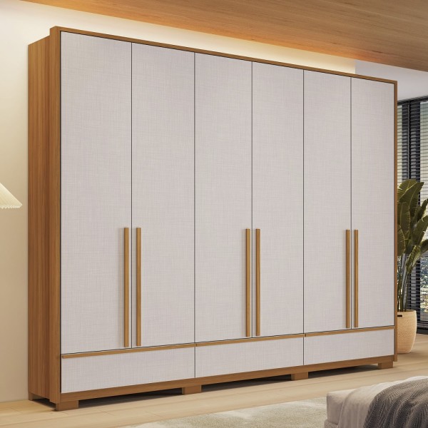 Encontraproduto.com.br - Guarda Roupa Casal com Pés 6 Portas 3 Gavetas NT 6035 Notável Móveis