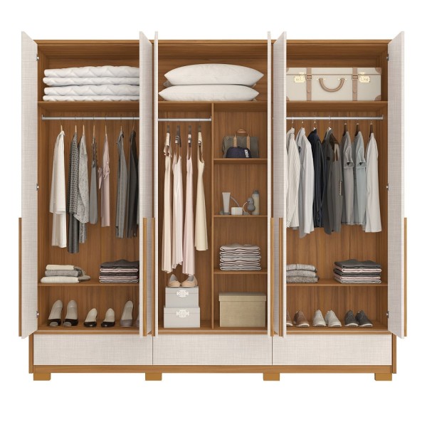 Encontraproduto.com.br - Guarda Roupa Casal com Pés 6 Portas 3 Gavetas NT 6035 Notável Móveis