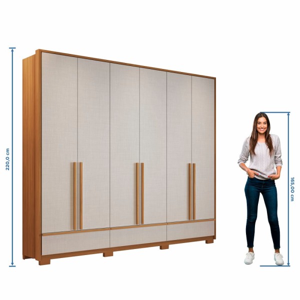 Encontraproduto.com.br - Guarda Roupa Casal com Pés 6 Portas 3 Gavetas NT 6035 Notável Móveis