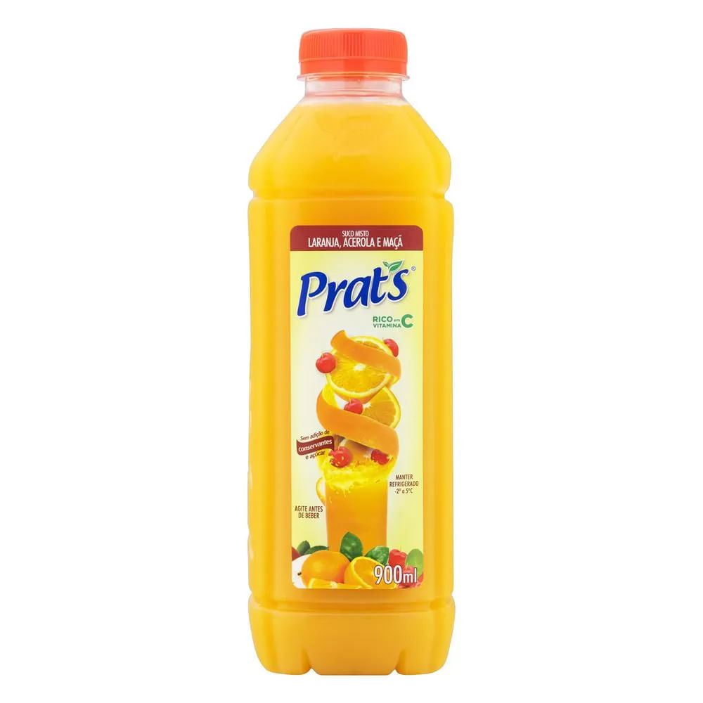 Encontraproduto.com.br - Suco Refrigerado Prats 900ml Laranja Acer Maça