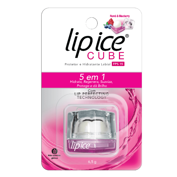 Encontraproduto.com.br - Protetor Labial Lip Ice Cube Fps 15 Romã & Blueberry