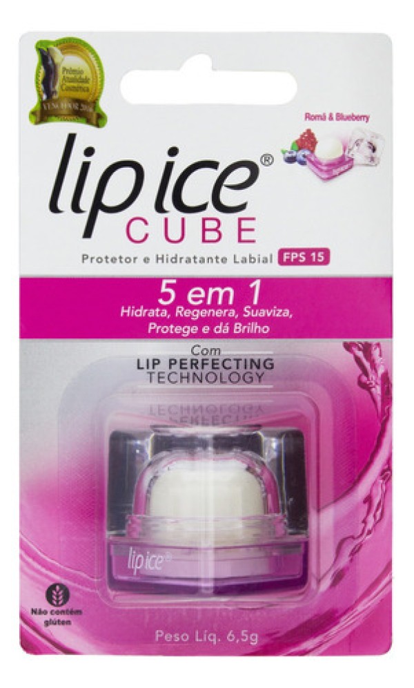 Encontraproduto.com.br - Protetor Labial Lip Ice Cube Fps 15 Romã & Blueberry