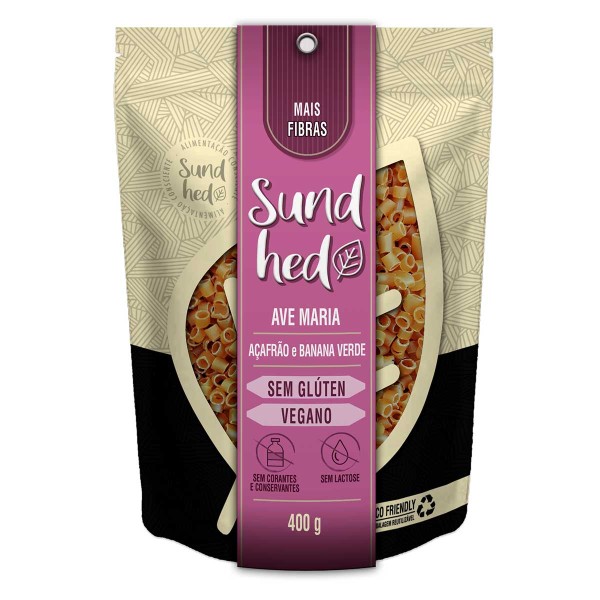Encontraproduto.com.br - Macarrão Vegano Ave Maria de Tapioca e Açafrão Sundhed 400 g