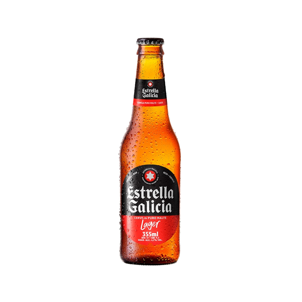 Cerveja Lager Puro Malte Estrella Galicia Garrafa 355ml