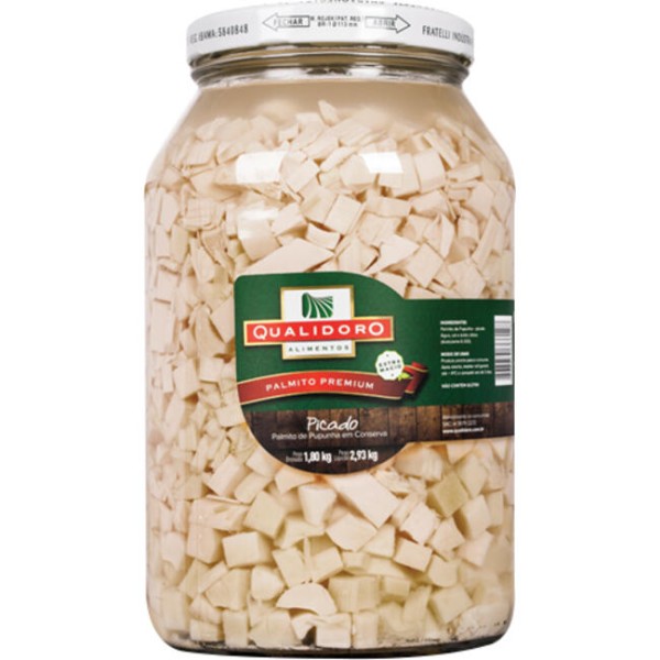 Encontraproduto.com.br - Palmito Pupunha Picado Qualidoro 1,8kg