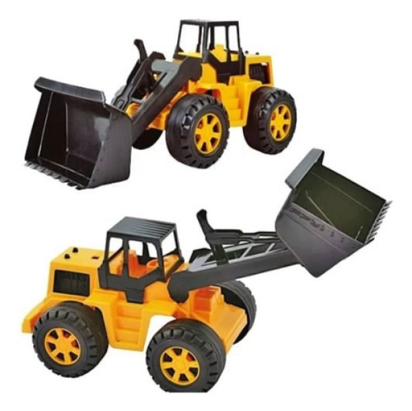 Trator com Pá Carregadeira Amarela Lummar 057