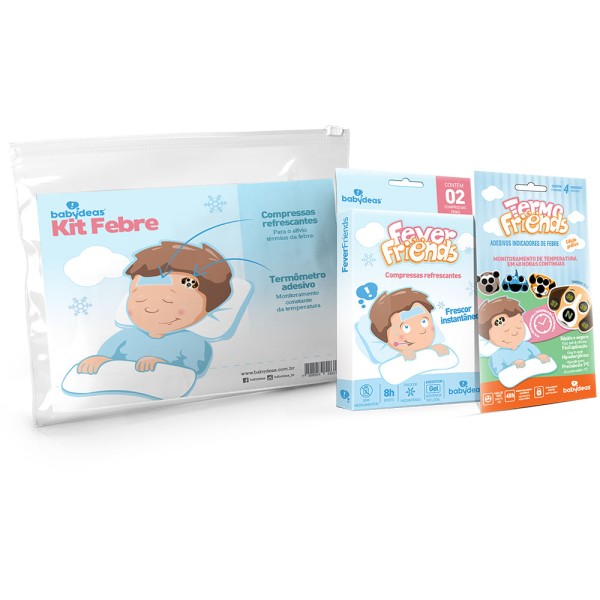 Kit Febre Compressa refrescante + Termômetro adesivo