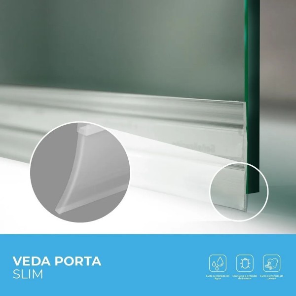 Encontraproduto.com.br - Veda porta adesivo slim transparente 80cm comfort door /ref:30.